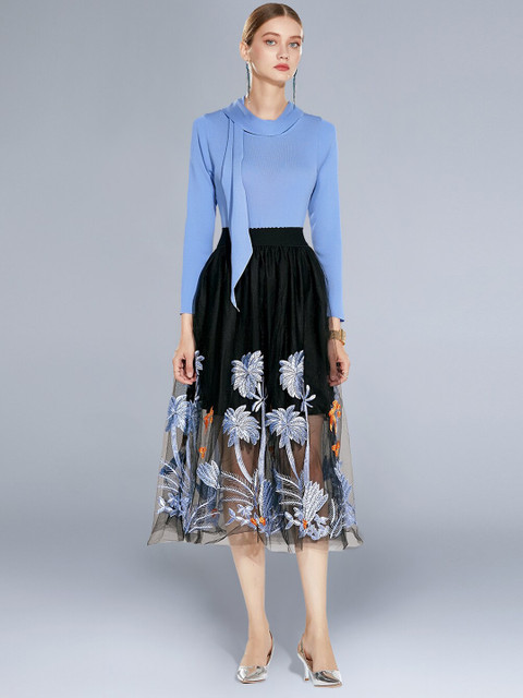 

JC Collection Women Black & Blue Printed Co-ords