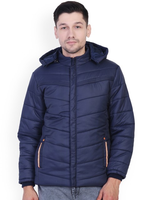 

AD & AV Men Blue Solid Water Resistant Quilted Jacket
