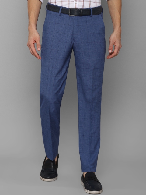 

Allen Solly Men Blue Checked Slim Fit Trousers