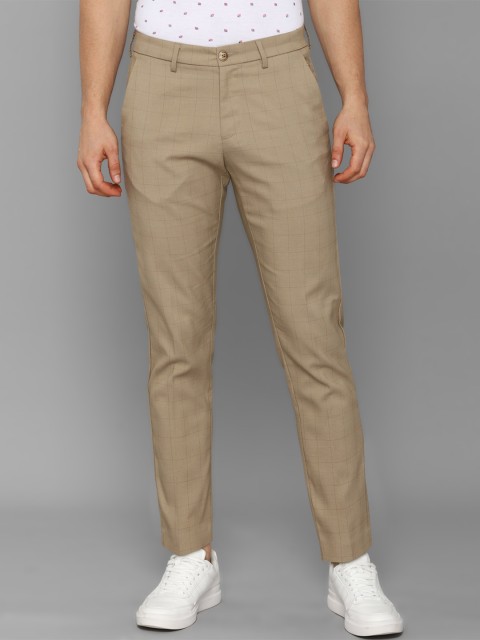 

Allen Solly Men Khaki Checked Slim Fit Trouser