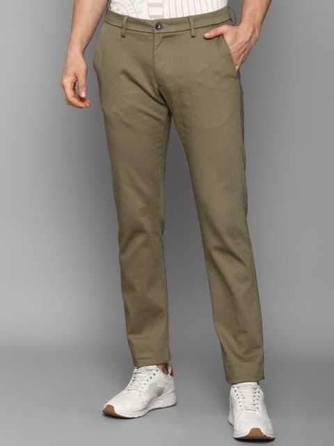 

Allen Solly Men Olive Green Slim Fit Trousers