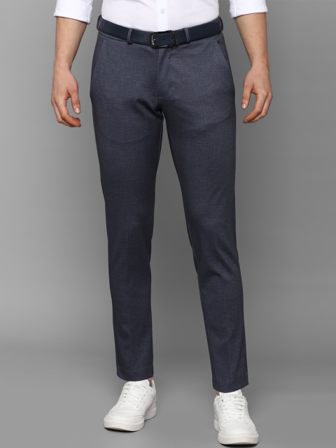 

Allen Solly Men Navy Blue Textured Slim Fit Trousers