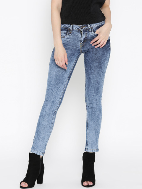 

Roadster Women Blue Skinny Fit Mid-Rise Clean Look Stretchable Cropped Jeans