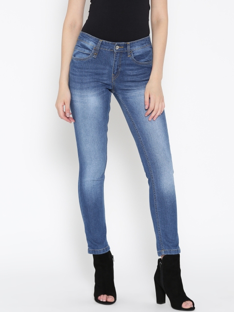 

Roadster Women Blue Skinny Fit Mid-Rise Clean Look Stretchable Cropped Jeans