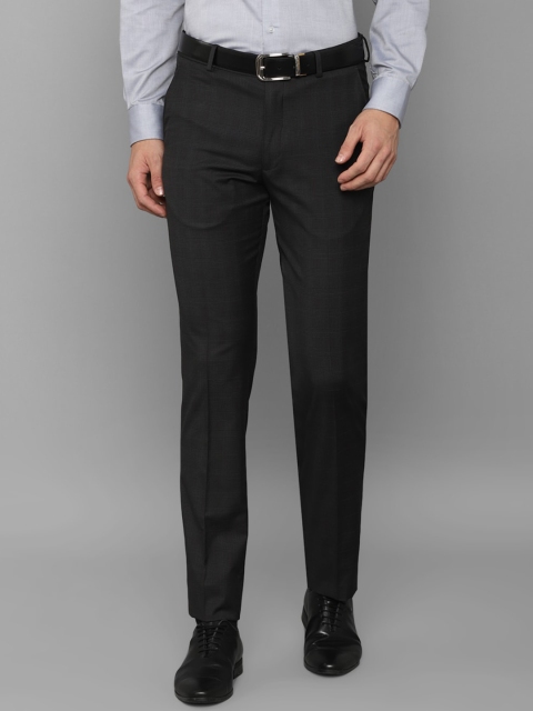 

Louis Philippe Men Black Checked Slim Fit Trousers