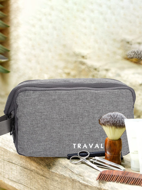 

TRAVALATE Grey Structured Handheld Bag with Fringed