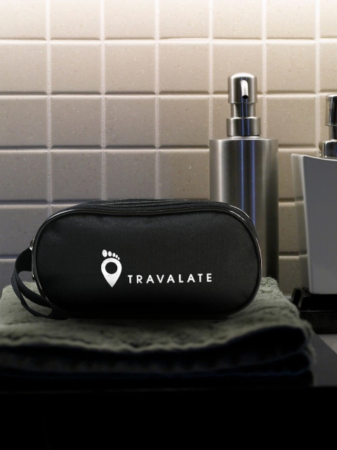 

TRAVALATE Unisex Solid Toiletry Bag, Black