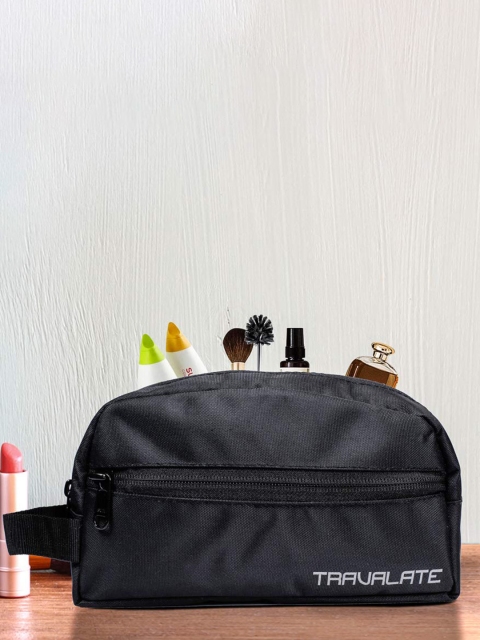 

TRAVALATE Unisex Solid Toiletry Bag, Black