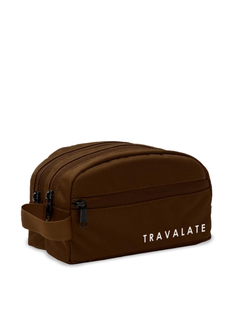 

TRAVALATE Unisex Solid Toiletry Bag, Brown