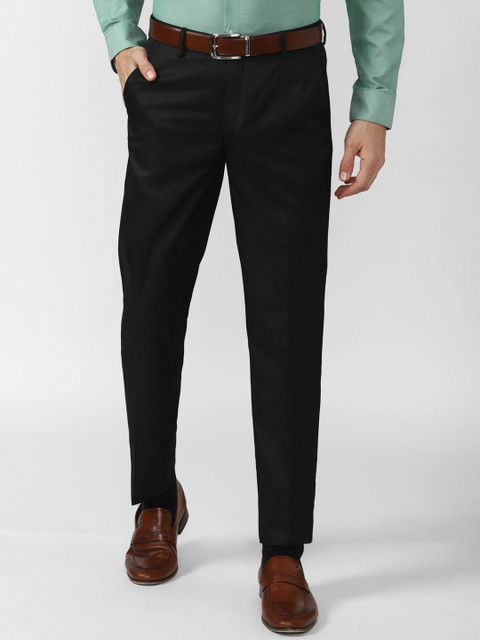 

Peter England Men Black Slim Fit Trousers