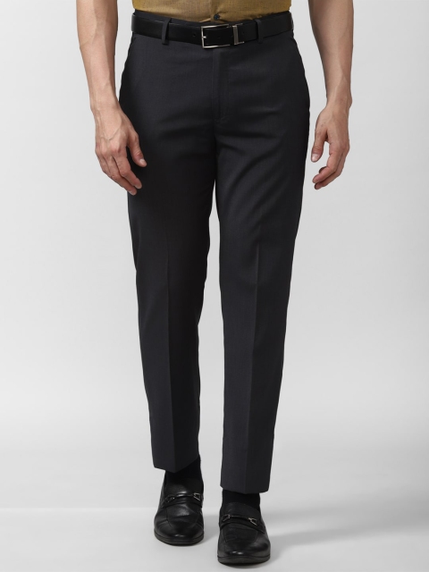

Peter England Elite Men Black Slim Fit Trousers