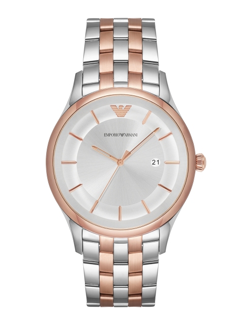 

Emporio Armani Men Silver-Toned & Rose Gold Analogue Watch AR11044I