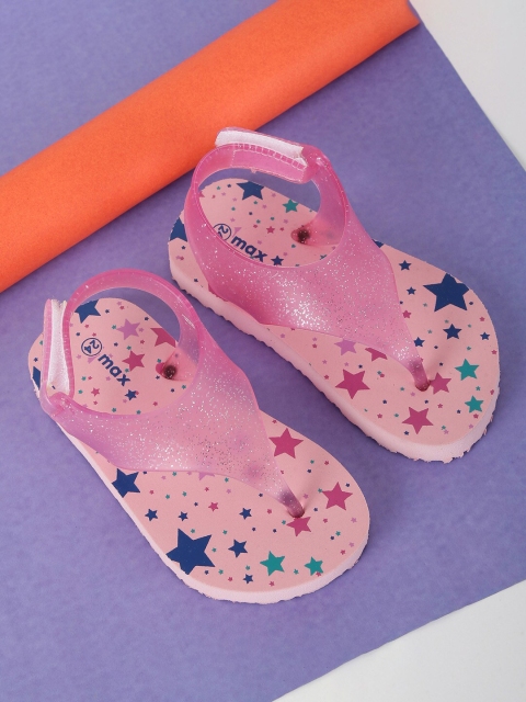 

max Girls Printed Thong Flip-Flops, Pink