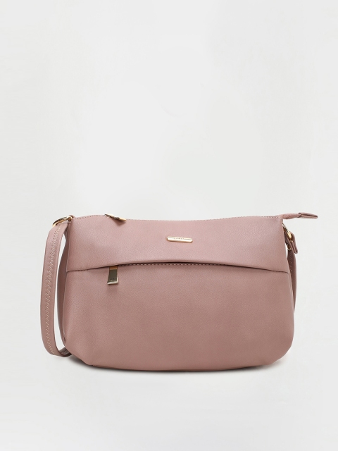 

Ginger by Lifestyle Brown Oversized Structured Sling Bag with Fringed