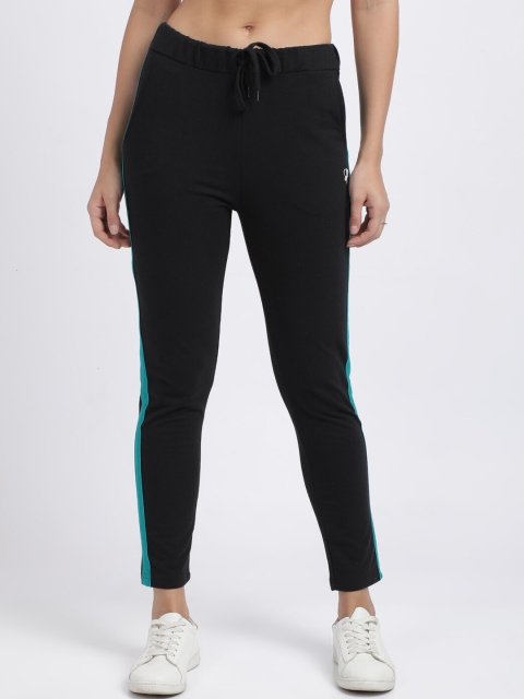 

HERE&NOW Women Black Solid Pure Cotton Track Pants