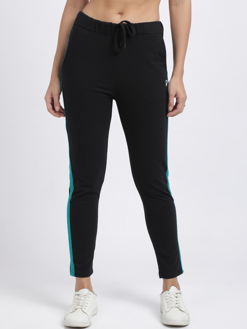 

HERE&NOW Women Black Solid Pure Cotton Track Pants