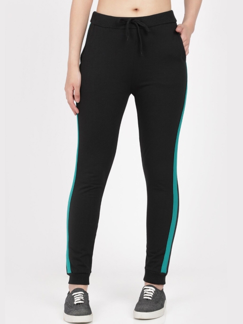 

HERE&NOW Women Black Solid Pure Cotton Track Pants