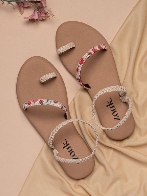 

ZOUK Women One Toe Flats, Cream