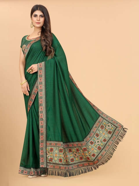 

DEETYA ARTS Yellow & Gold-Toned Zari Silk Blend Saree