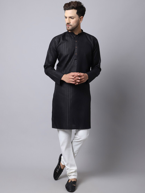 

Kaifoo Men Kurta with Churidar, Black