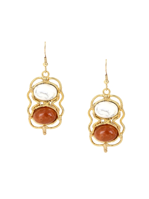 

ZeroKaata Gold-Toned Oval Drop Earrings