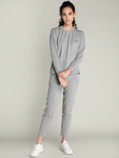 

CHKOKKO Women Grey Solid Regular Fit Co-Ords