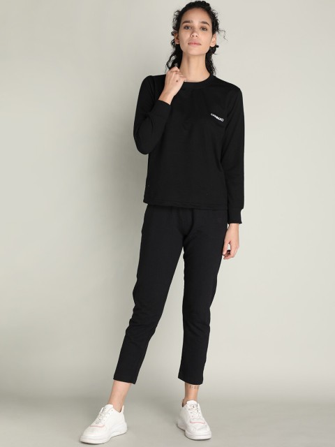 

CHKOKKO Women Black Solid Co-Ords