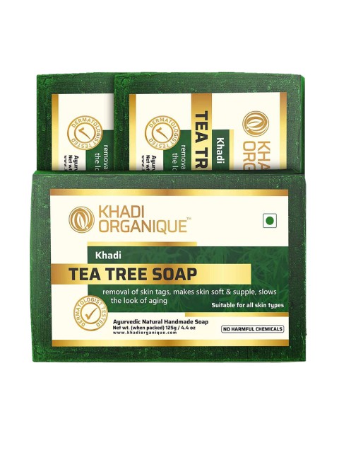 

Khadi Organique Set Of 3 Tea Tree Soap, Transparent