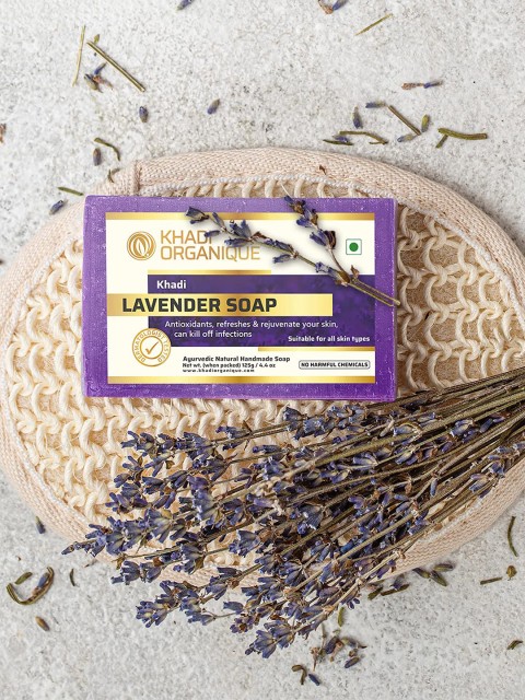 

Khadi Organique Set Of 3 Lavender Soaps, Transparent