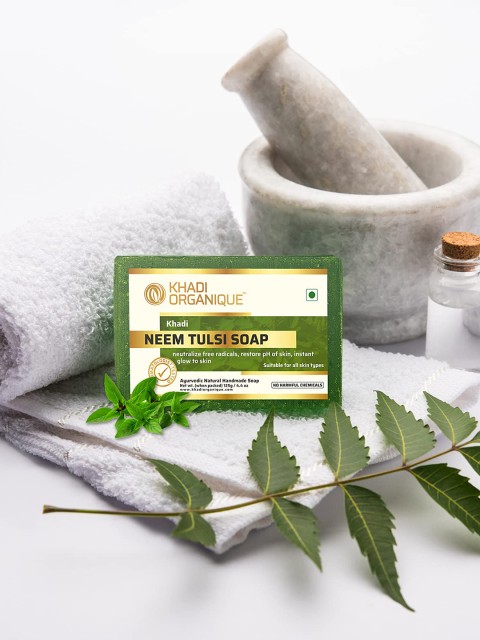 

Khadi Organique Set Of 3 Neem-Tulsi Soap, Transparent