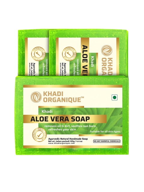 

Khadi Organique Set Of 3 Aloe Vera Soap, Transparent