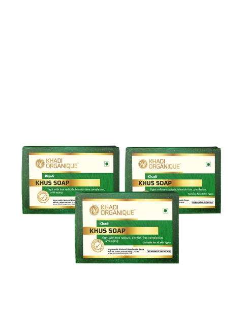 

Khadi Organique Set Of 3 Khus Soap, Transparent