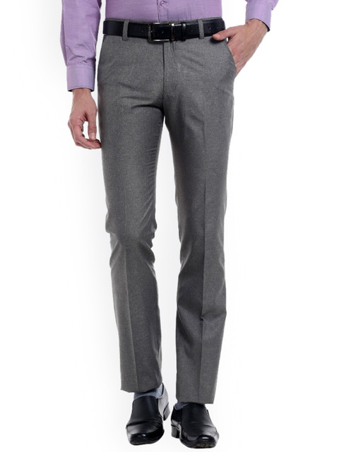 

Solemio Men Grey Original Slim Fit Solid Formal Trousers