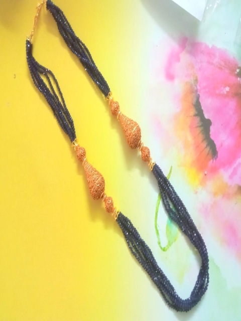 

Runjhun Blue Brass Gold-Plated Necklace