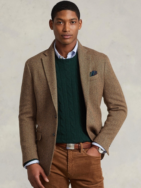 

Polo Ralph Lauren Men Brown Solid Single-Breasted Blazers