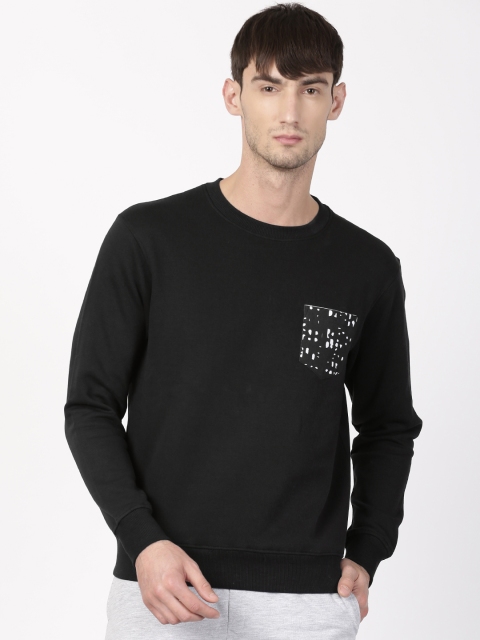 

ether Men Black Solid Sweatshirt