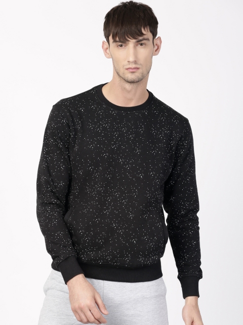 

ether Men Black & White Printed Sweatshirt