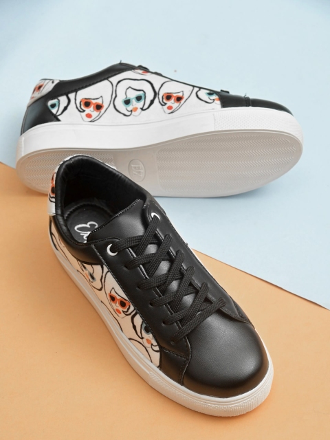 

EXTRIMOS Women Woven Design Sneakers, Black