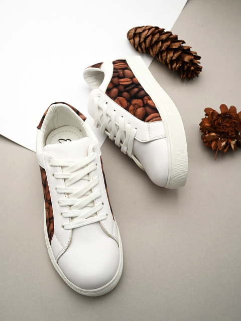 

EXTRIMOS Women White Printed Sneakers
