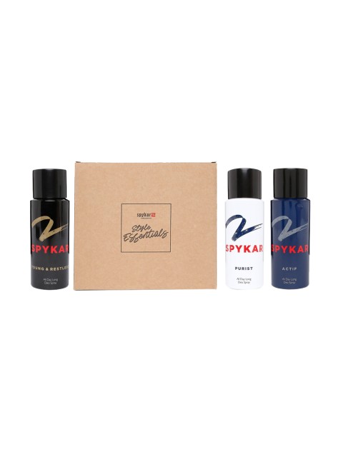 

SPYKAR Men Set Of 3 White Multi Young & Restless Deo Spray