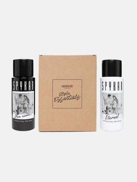 

SPYKAR Men Set Of 2 Black & White Forever All Long Day Deo Spray 150ml each