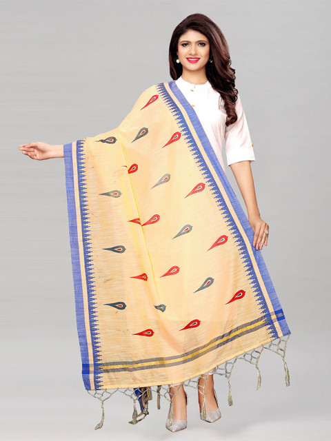 

KALINI Ethnic Motifs Printed Dupatta, Beige