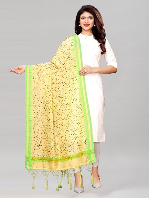 

KALINI Printed Cotton Silk Dupatta, Beige