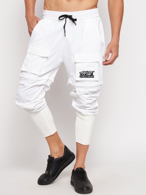 

FUGAZEE Men White Solid Detachable Joggers