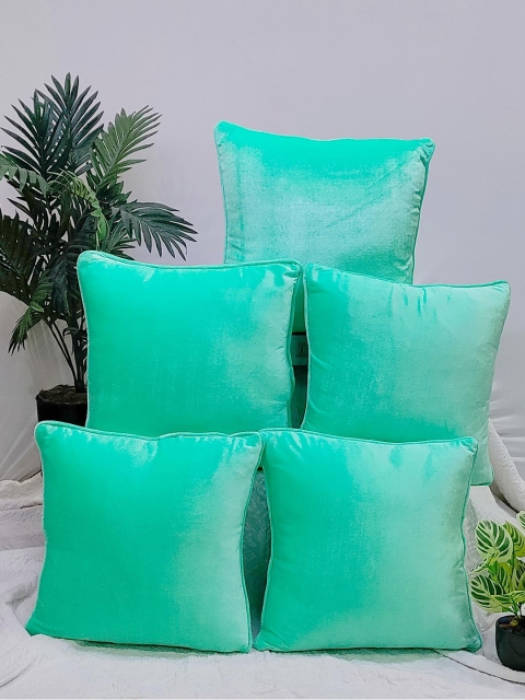

STITCHNEST Set of 5 Square Cushion Covers, Green