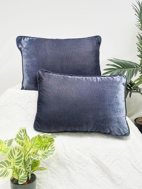 

STITCHNEST Set of 2 Rectangle Cushion Covers, Grey