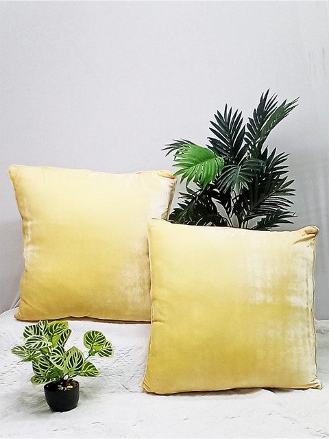 

STITCHNEST Set of 2 Square Cushion Covers, Champagne
