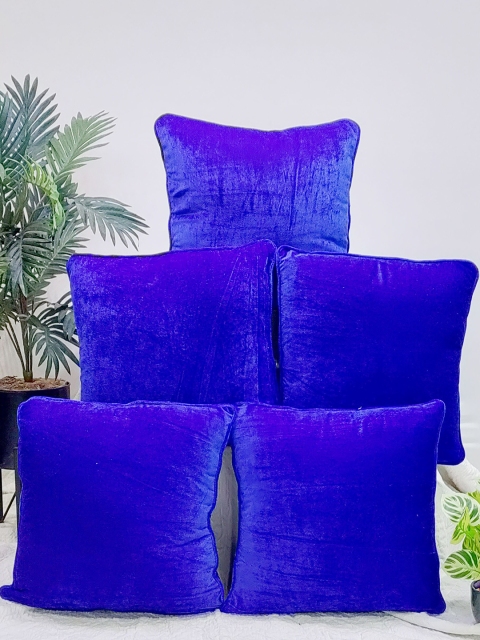 

STITCHNEST Set of 5 Square Cushion Covers, Blue