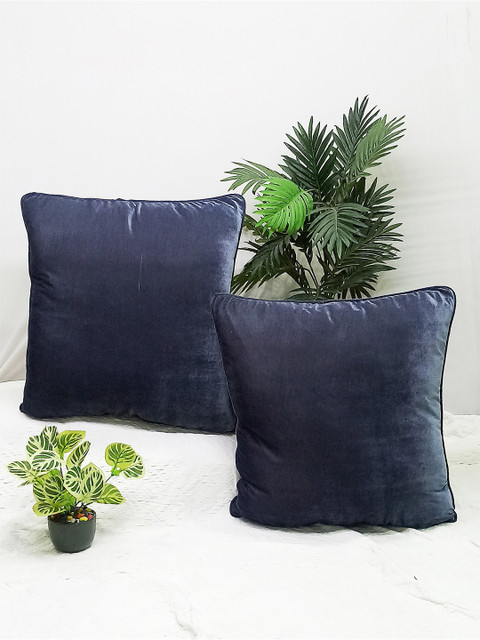 

STITCHNEST Set of 2 Square Cushion Covers, Grey