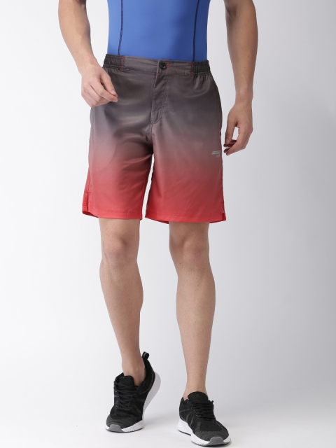 

2GO Men Charcoal & Rust Orange Tie-Dyed Sports Shorts